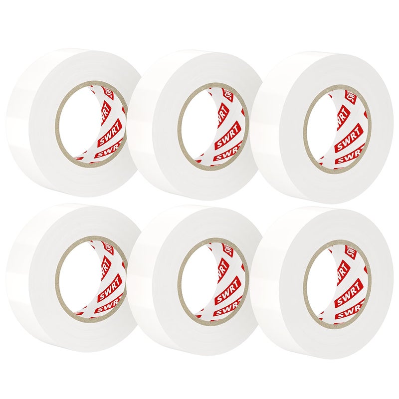 SWRT 6 Pack White Electrical Tape Waterproof, 0.7 in x 66 FT High Temp Electric Tape Under 600V for All Weather - UV Protection - Flame Retardant - Image 1